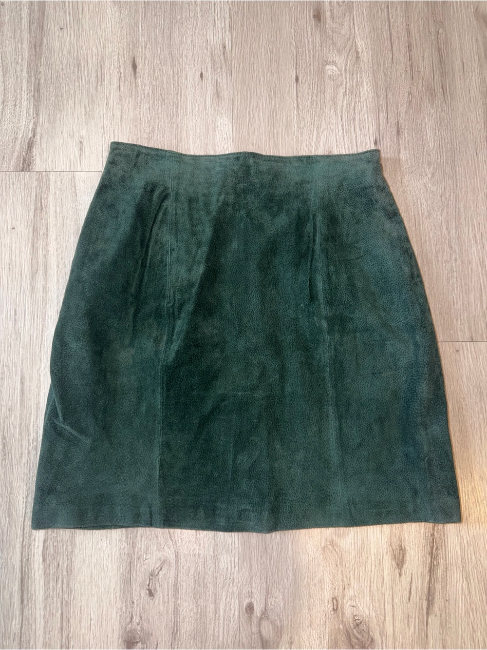 Wilson Dark Green 100% Leather Mini Skirt